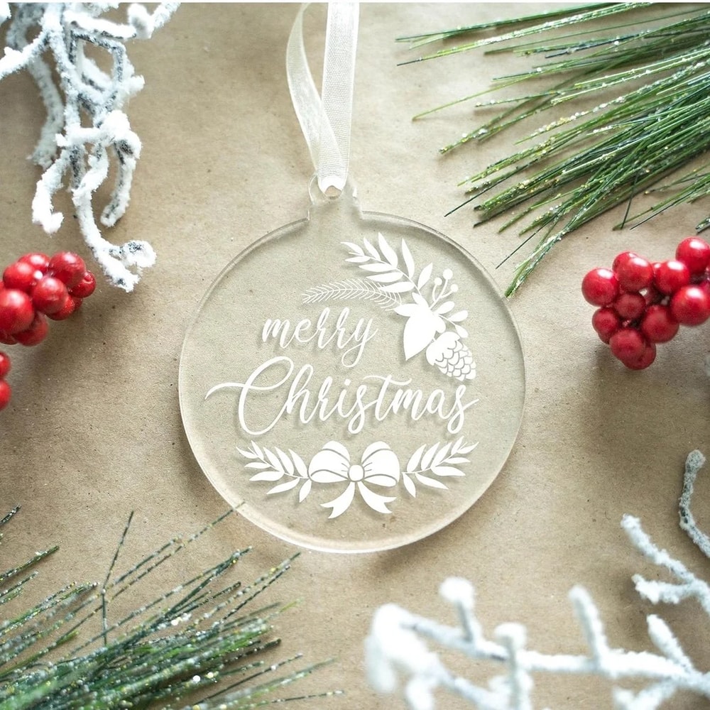 Custom Merry Christmas acrylic ornament